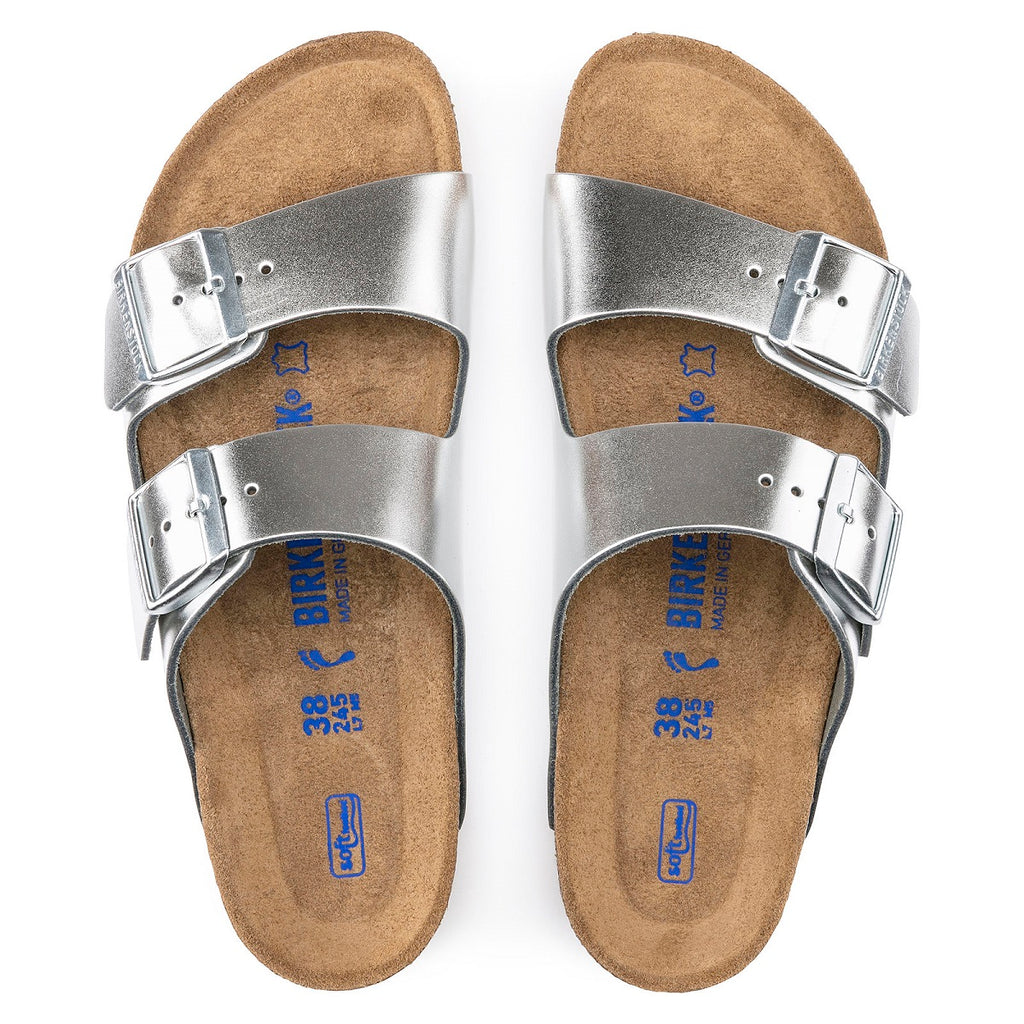 Arizona metallic sales silver birkenstock