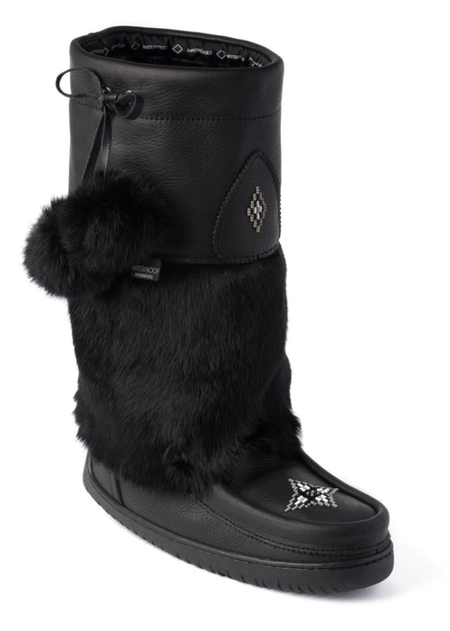 Snowy Owl Mukluk Black Leather