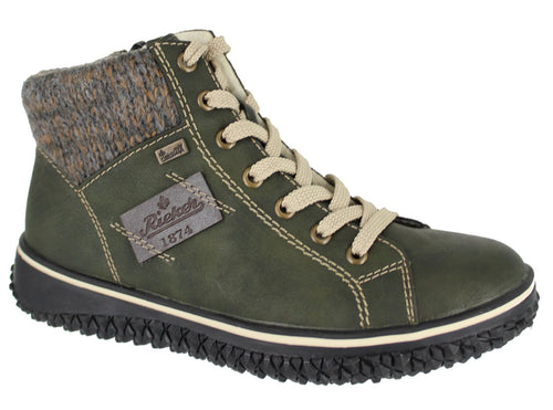 Rieker Z4230 Lace-Up Ankle Boot Green