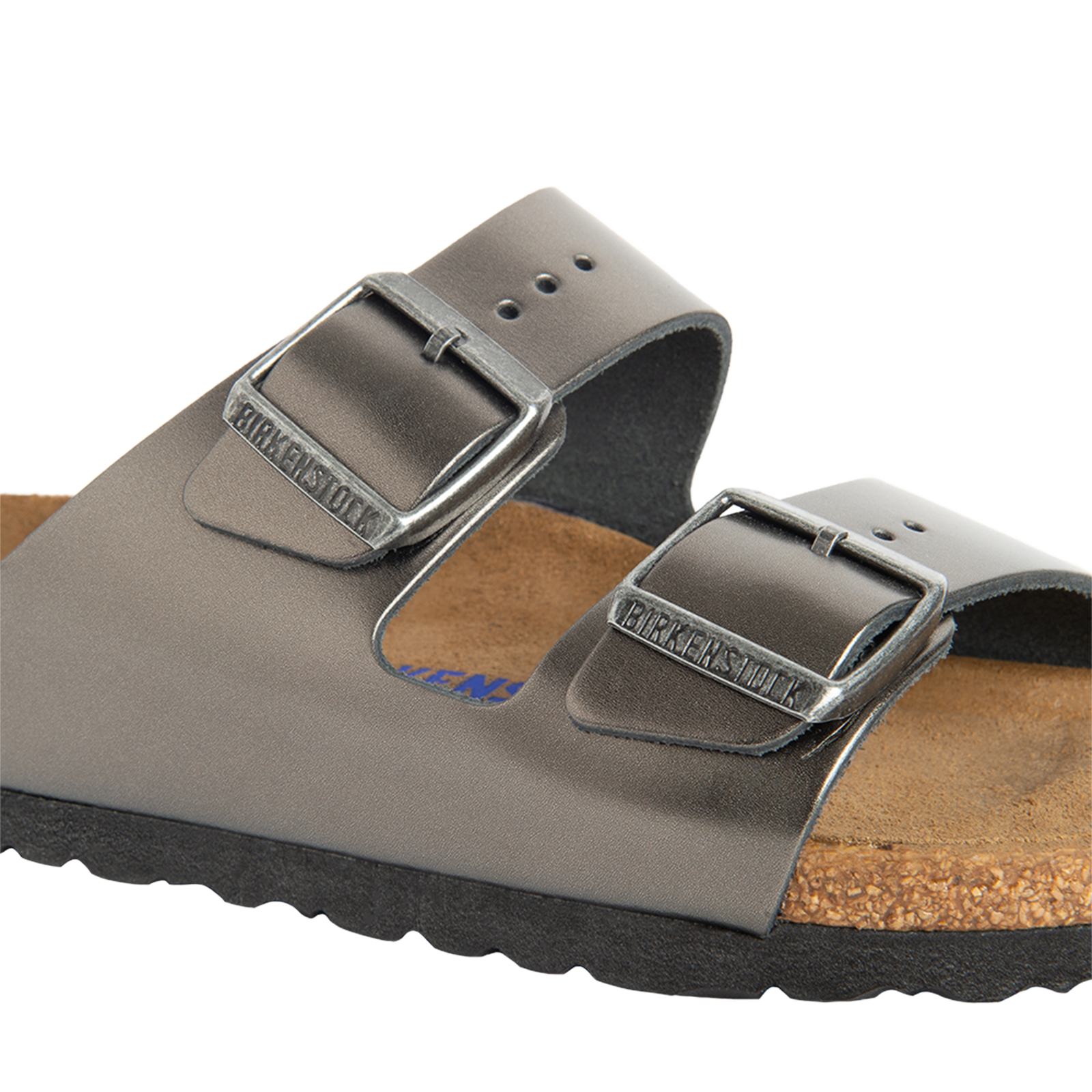 Birkenstock Arizona Soft Footbed Metallic Anthracite Leather