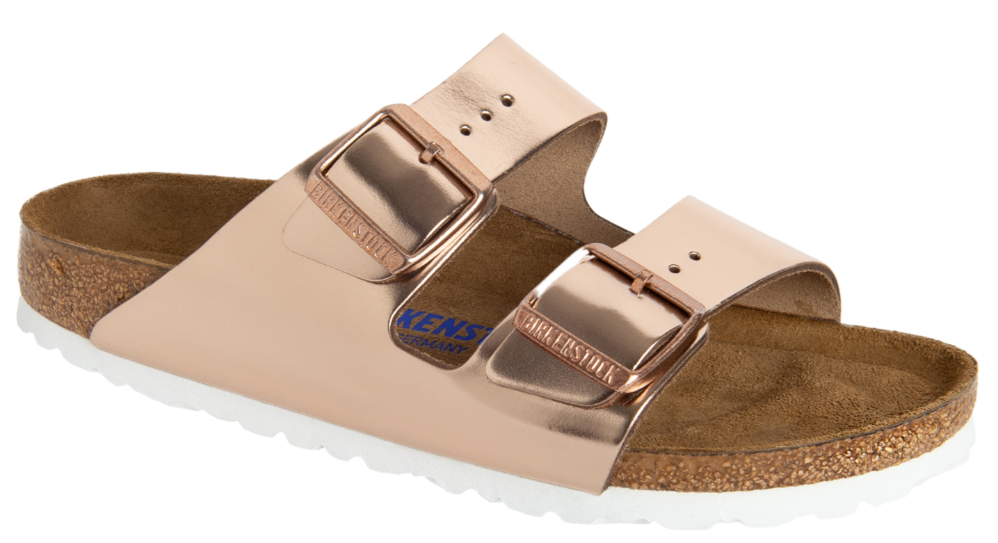 Birkenstock women's metallic copper arizona sandals sales