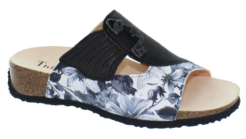 Think! Mizzi Slide Sandal Black/Grey Floral