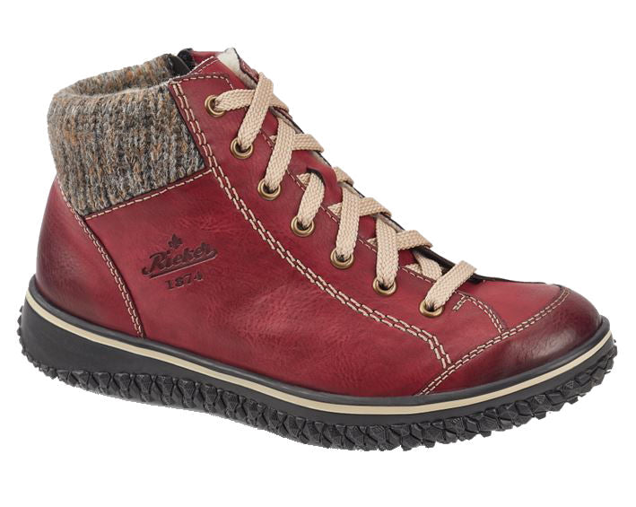 tung protektor Juster Z4243 Lace-Up Boot Red | Rieker | European Shoe Shop | Winnipeg, MB