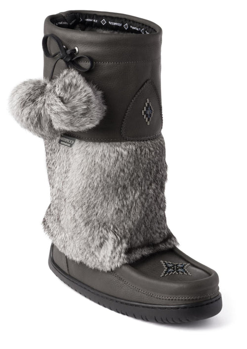 Snowy Owl Mukluk Pewter Leather